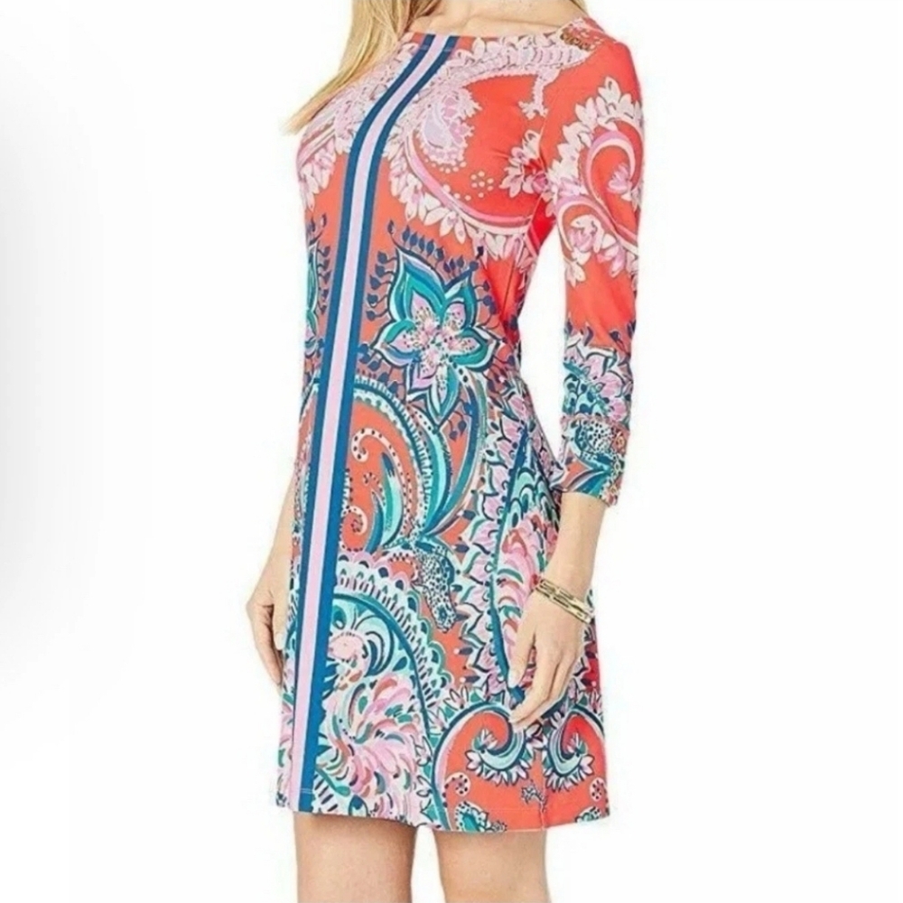 Lilly Pulitzer UPF 50+ Sophie Dress Tangerine Dream Orange Size XS Stretch *read